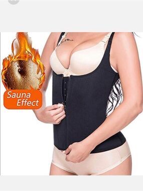 Black Sauna Effect Waist Trainer Corset Vest